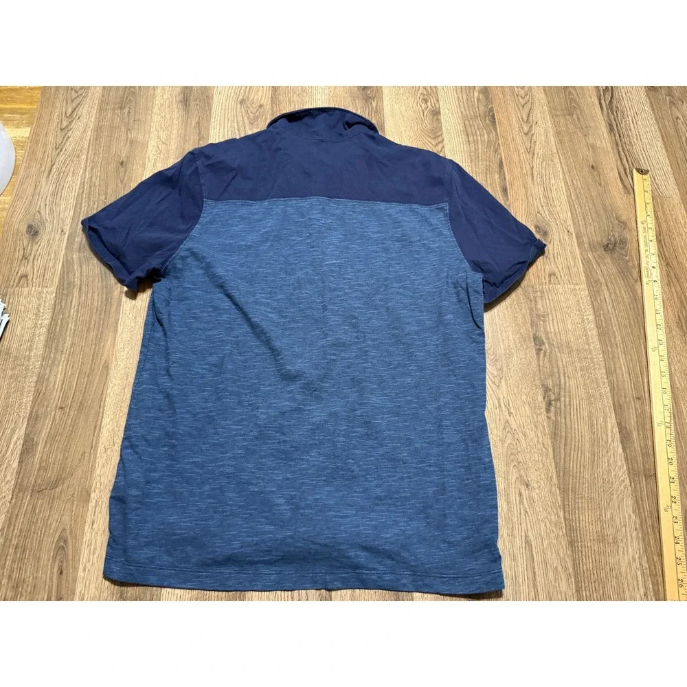 Banana Republic Shirt Men's Size Large Short Sleeve Shirt 3/4 Button Blue